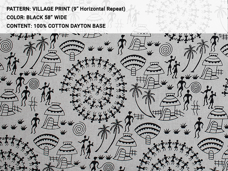 VILLAGE PRINT fabric collection cover - Catania Silks